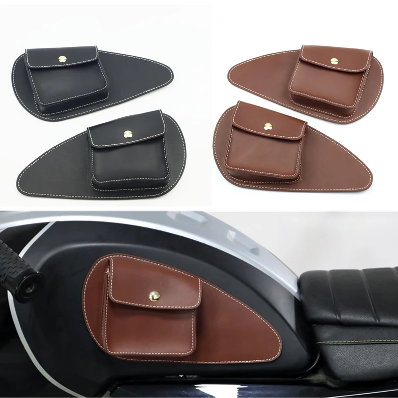 etro Motorcycle Modified Leather Fuel Tank Sticker Leather Bag Retro Cafe Racer