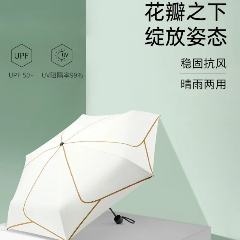 

Sun umbrella UV protection women's parasol capsule folding Automatic weather and rain sunscreen