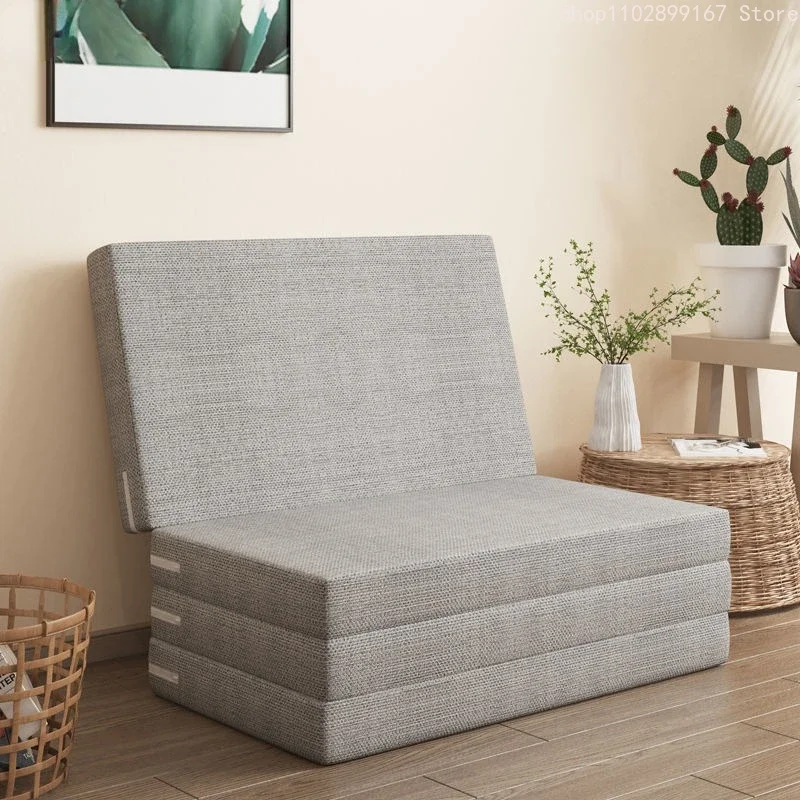 Simple Portable Folding Bed Thickened Four-Fold Sponge Nap Mattress Office Tatami Adult Escort Bed For Home Sleeping Mat Floor