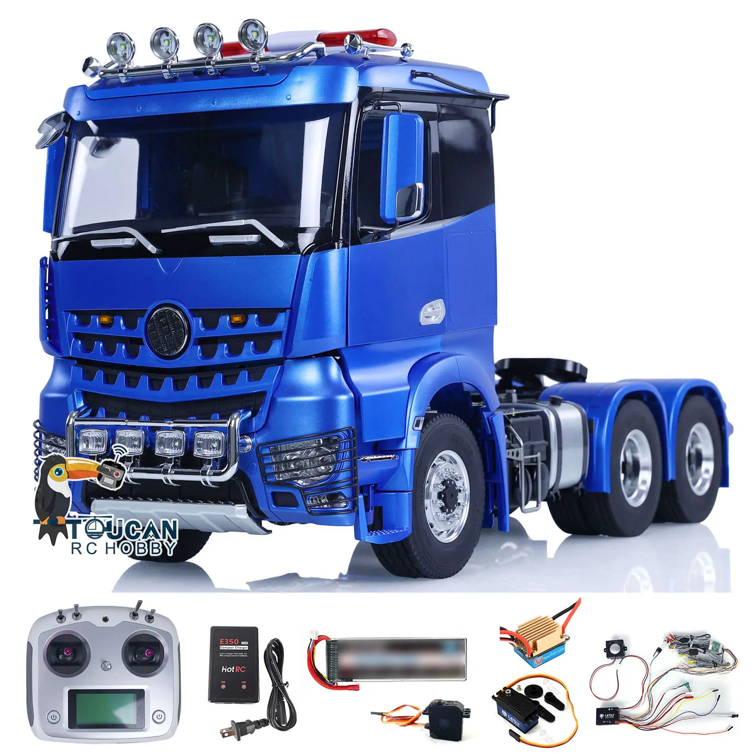 Toy LESU 6x6 1/14 RC Tractor Truck Remote Control Car DIY Painted Finished Model 2-speed Transmission Lights Sounds ESC THZH1689 2