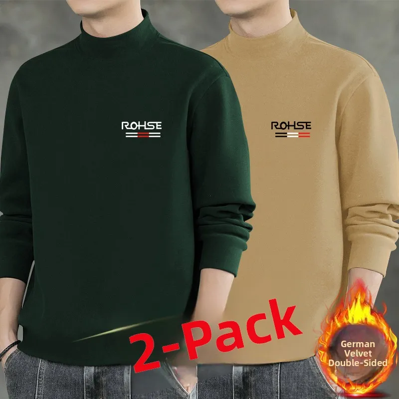 2 pieces of half turtleneck [rq] dark green + khaki