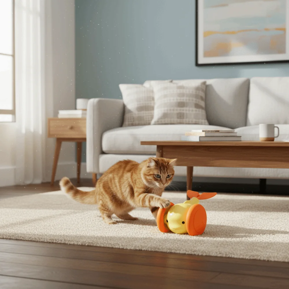 USB Charging Cat Interactive Whale Toy Running Car Interactive Automatic Rolling Ball Plastic Cat Teaser Toy Pet Play