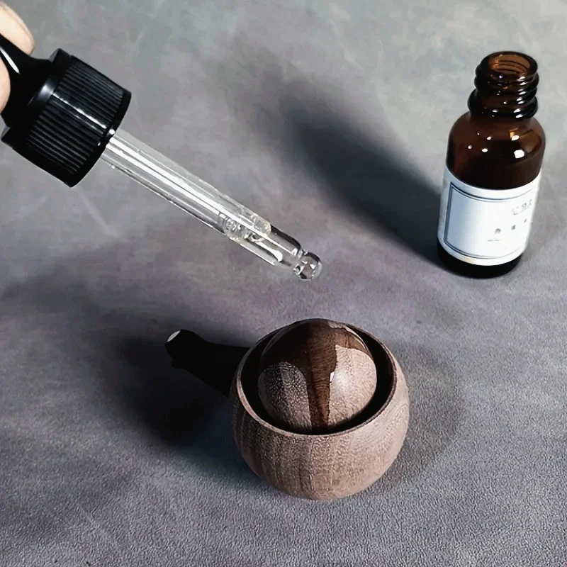 Spherical Wooden Essential Oil Diffuser for Home and Car – Natural Fragrance Dispenser and Elegant Decor Piece