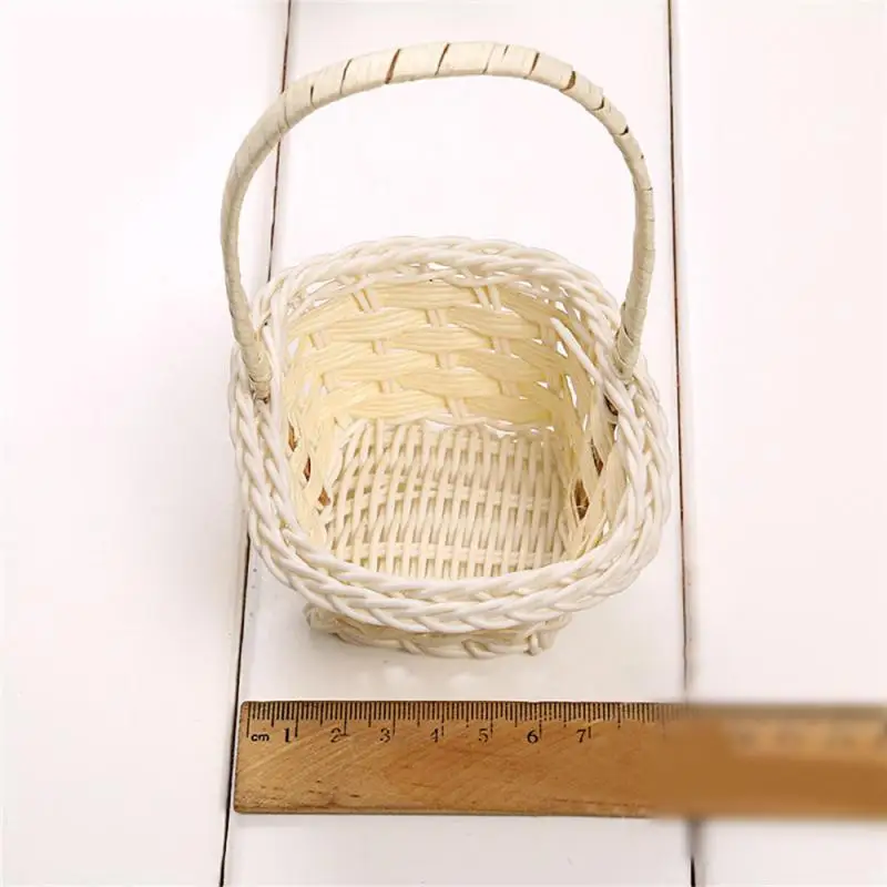 Mini Hand-woven Storage Baskets Plastic Flower Basket Fruit Rattan Cosmetics Candy Gift Packing Basket Garden Fruit Picnic Bags 2