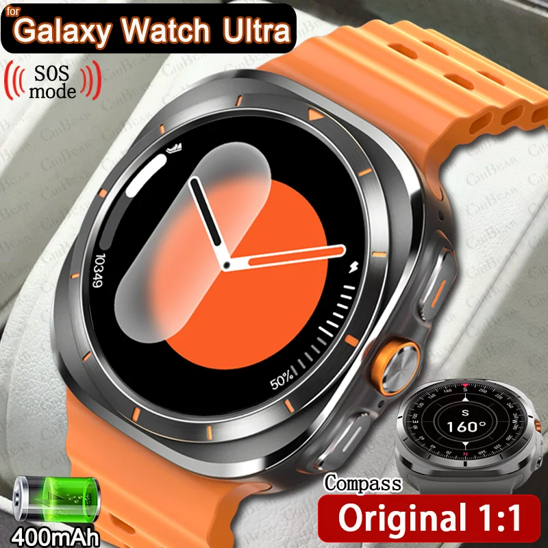 Smart Watch For Samsung Galaxy Watch Ultra NFC GPS Track Compass Smart Watch Men 1.43 Inch AMOLED Always Display Screen BT Call