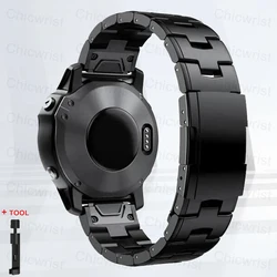 Premium Titanium QuickFit Watch Strap - 26mm/22mm with Metal Band - 26mm (Black1)