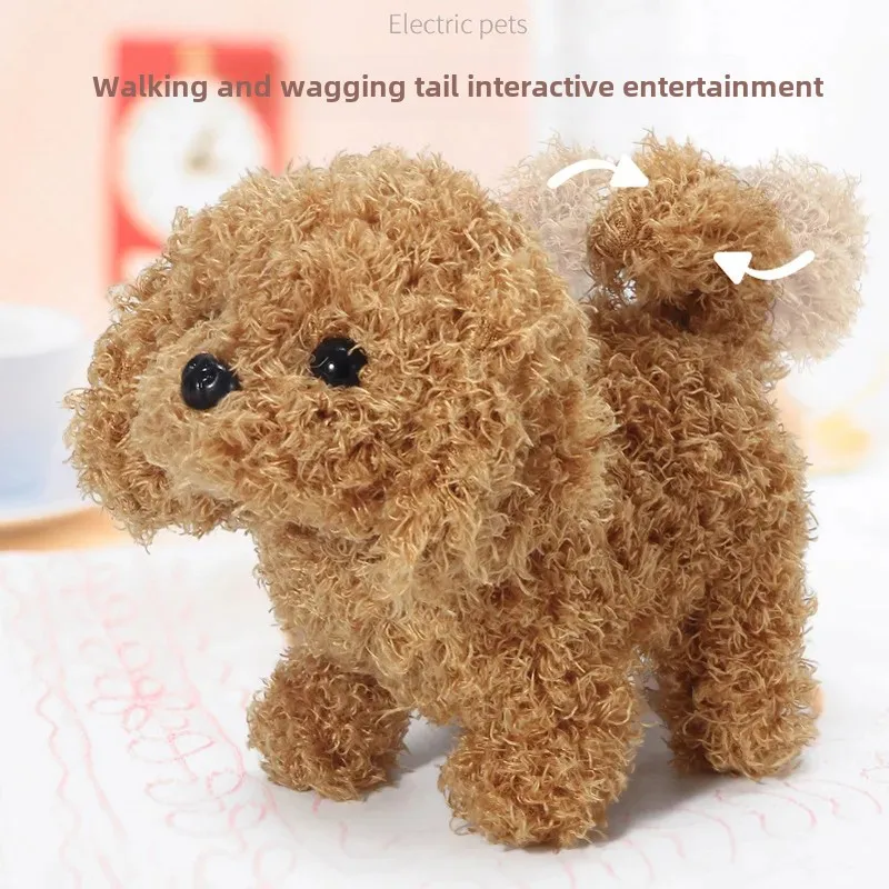 Electric Plush Toy Dog Realistic Doll Walking Smart Street Stall Toy Dog Will Bark Quality Material Simulation Animal