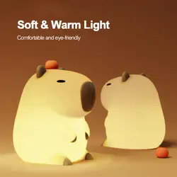 Capybara Led Lights Animal Lamp Rechargeable Touch Lamp Silicone Capybara Night Light For Bedroom Children Room Bedside