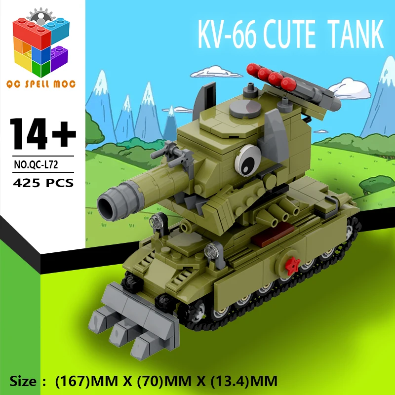 Qicai Creative MOC World War II Tank World KV6KV88KV45GT