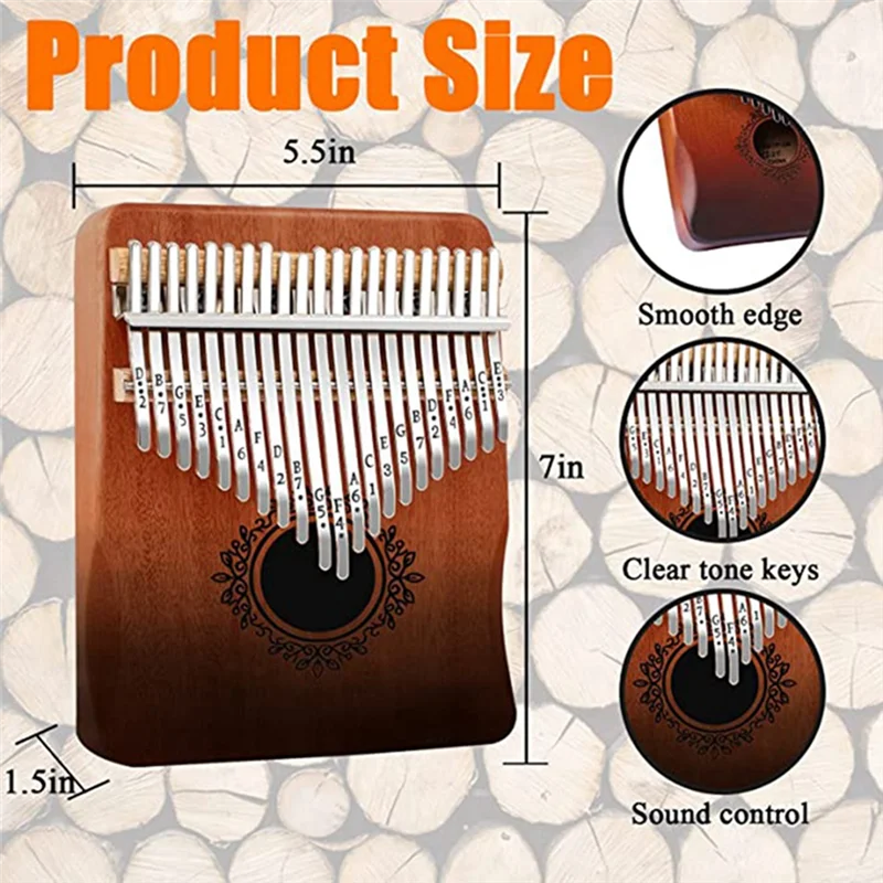 A51Q-Kalimba Thumb Piano 21 Keys, Portable Kalimba Thumb Piano, Piano for Adults, Kids and Beginners