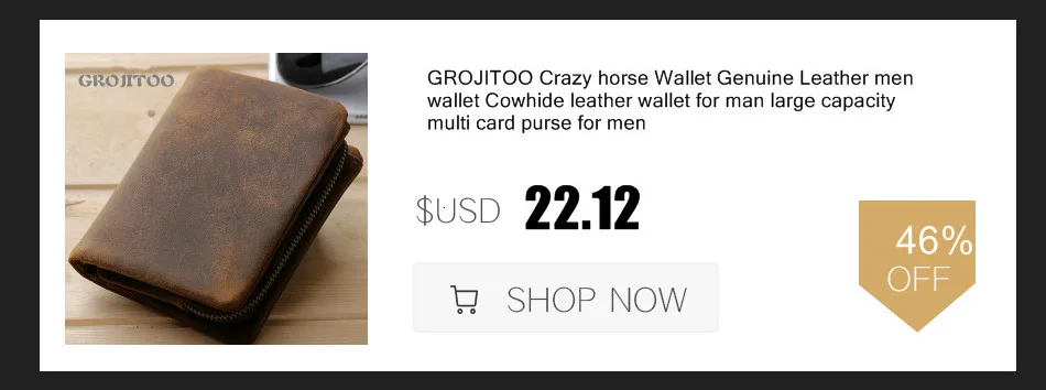 GROJITOO Crazy Horse Wallet Cowhide Leather Men Wallet Multi-card Holder Genuine Leather Wallet Large Capacity Vintage Purse Men GROJITOO Crazy Horse Wallet Cowhide Leather Men Wallet Multi-card Holder Genuine Leather Wallet Large Capacity Vintage Purse Men