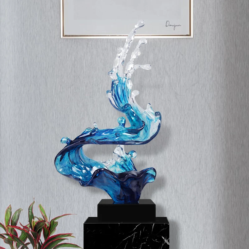 

Free ship 85cm Modern Simple Plating Abstract Spindrift Figurine Resin Spray Art Sculpture Creative For Home Decoration Crafts