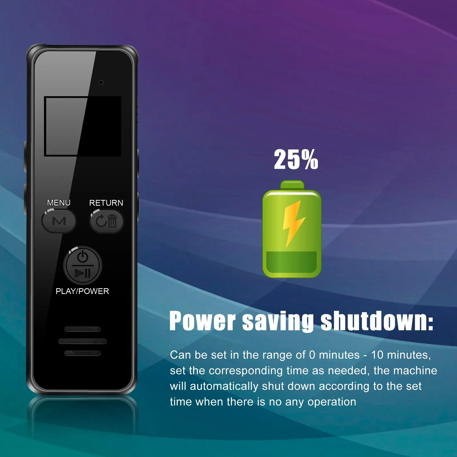 Vandlion V59 64GB HIFI Digital Voice Recorder Voice Activated Recorder Device Dictaphone MP3 Player Noise Reduction