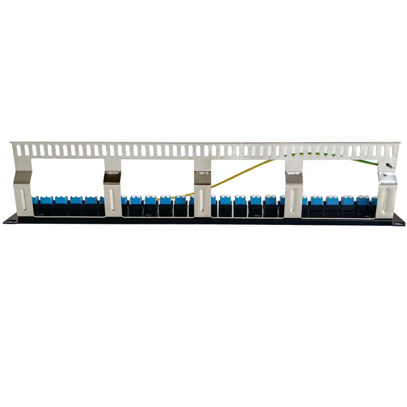 24-Port LC Fiber Optic Patch Panel Multimode Duplex LC-LC Couplers Keystone Jack Optical Cable Frame 19" 1U Cabinet Bracket