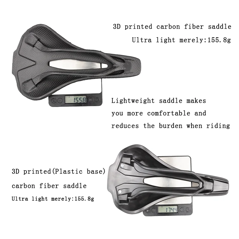 Bicycle Carbon Saddle 3D Printing Ultralight Hollow Comfortable MTB Gravel Road Bike Cycling Seat Parts