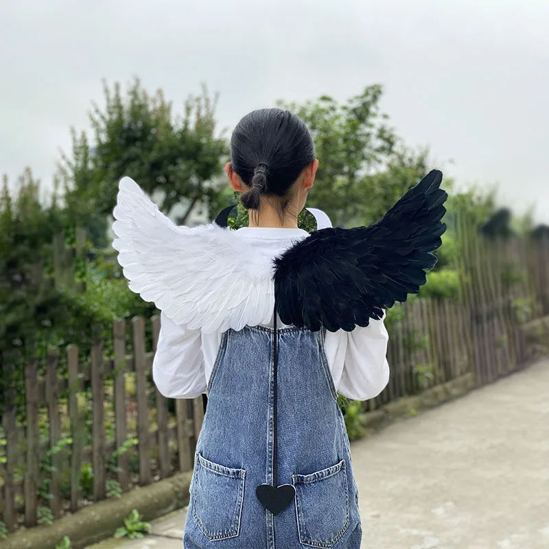 

Kids Unisex Wands Cosplay Demon Angel Feather Wings for Wedding Birthday Halloween Christmas Party Makeup Costume Props