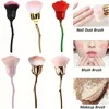 1PCS Flower Nail Brush For Manicure Rose Nail Art Brush Nail Accessories Tools Popular Round Gel polish Dust Cleaning Brushes 2