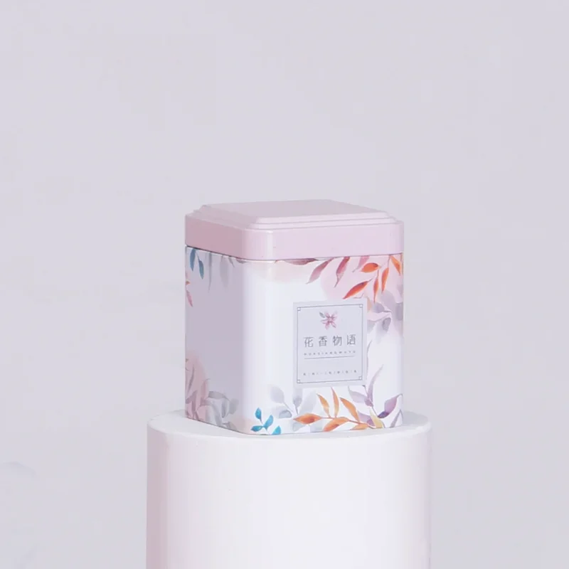 Tea Tin Box Tea Canister Kitchen Storage Container Jar Square Can Candy Iron Canister Vintage