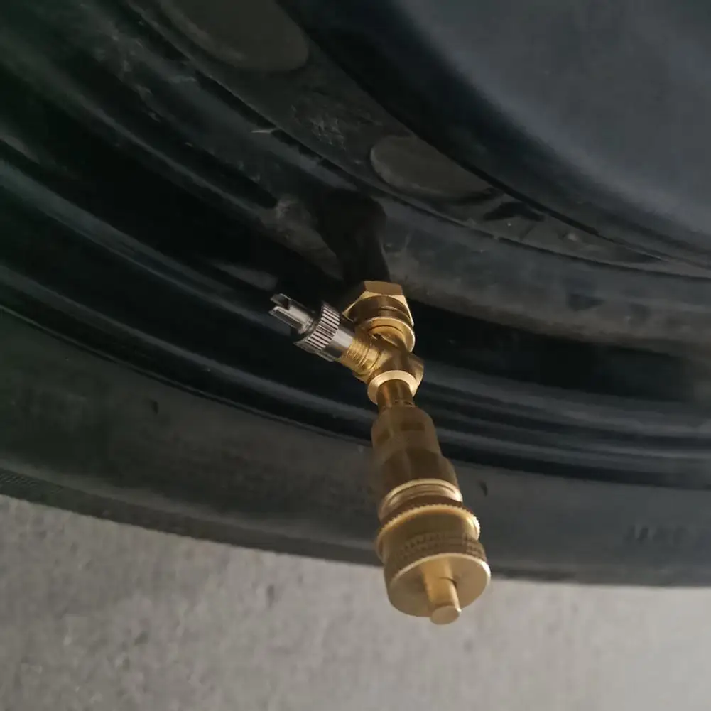 TPMS Valve Tee Adapter Pure Copper Tee Adapter Converter Debugging Motorcycle 3-Way Valve Stem Port for Motorcycle Automobile