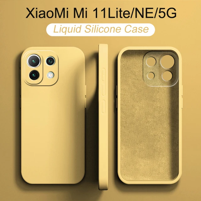 Phone Case 20 Colors Liquid Silicone for Xiaomi 11 Lite 5G Xiao Mi 11Lite NE 5G Mi11 Lite Full Cover