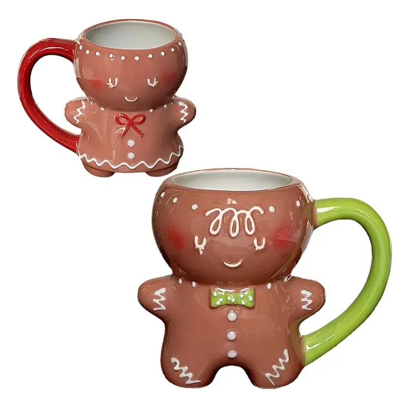 

Christmas Gingerbread Man Mug Cute Cartoon Ceramic Mug Kawaii Biscuit Man Coffee Mug Milk Tea Cup Christmas Decoration Gift