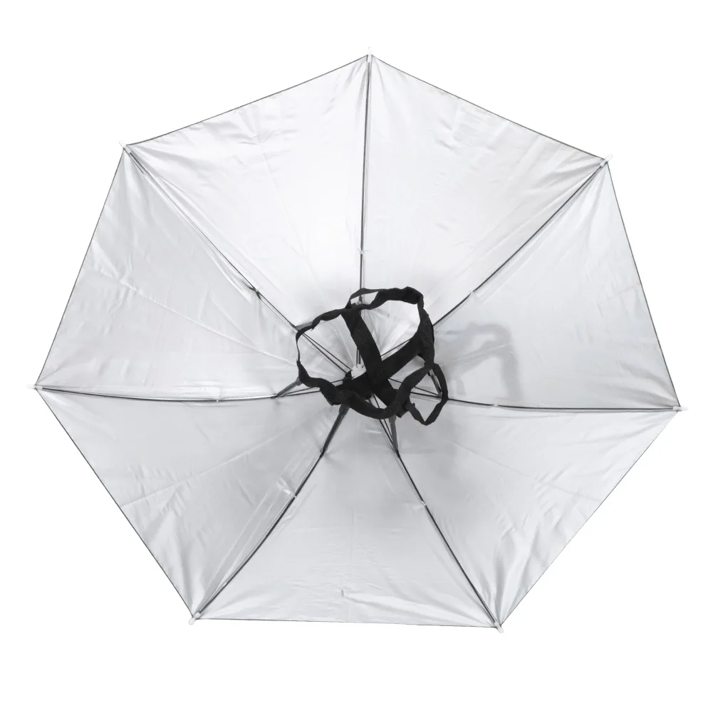 Umbrella Hat Rain Umbrella Hat Outdoor Foldable Head Umbrella Hat Anti-Rain Anti-Sun Golf Cycling Hiking Camping Fishing