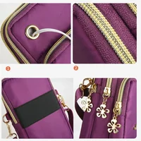 Mobile Phone Bag Women's Crossbody Mini Bags Fashion Mom Mommy Coin Bag Neck Hanging Running Cover Shoulder Bag 3 Layer Wallet - Image 5