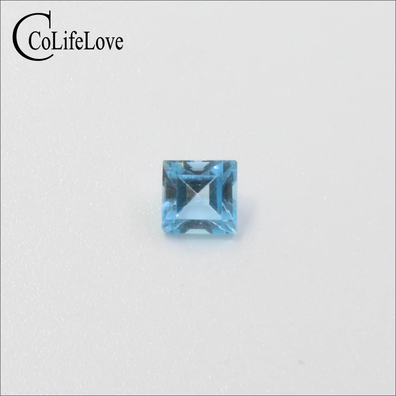 5mm * 5mm Natural Princess Square Cut Topaz Loose Gemstone Jewelry DIY VVS Grade 100% Real Topaz Loose Gemstone for Jewelry DIY