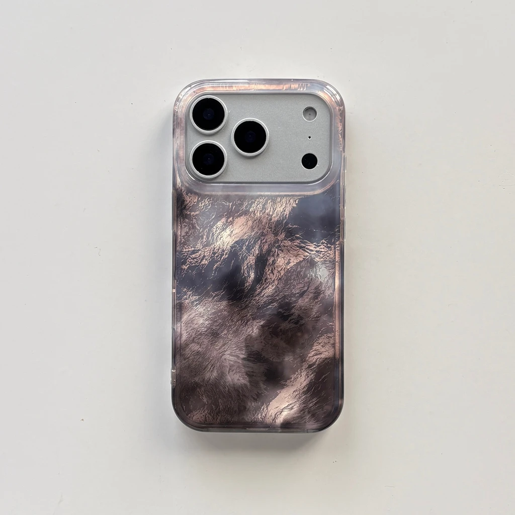 Advanced Art Red, Green, and Gray Gradient Tin Foil Pattern Shock-Proof Phone Cover Case