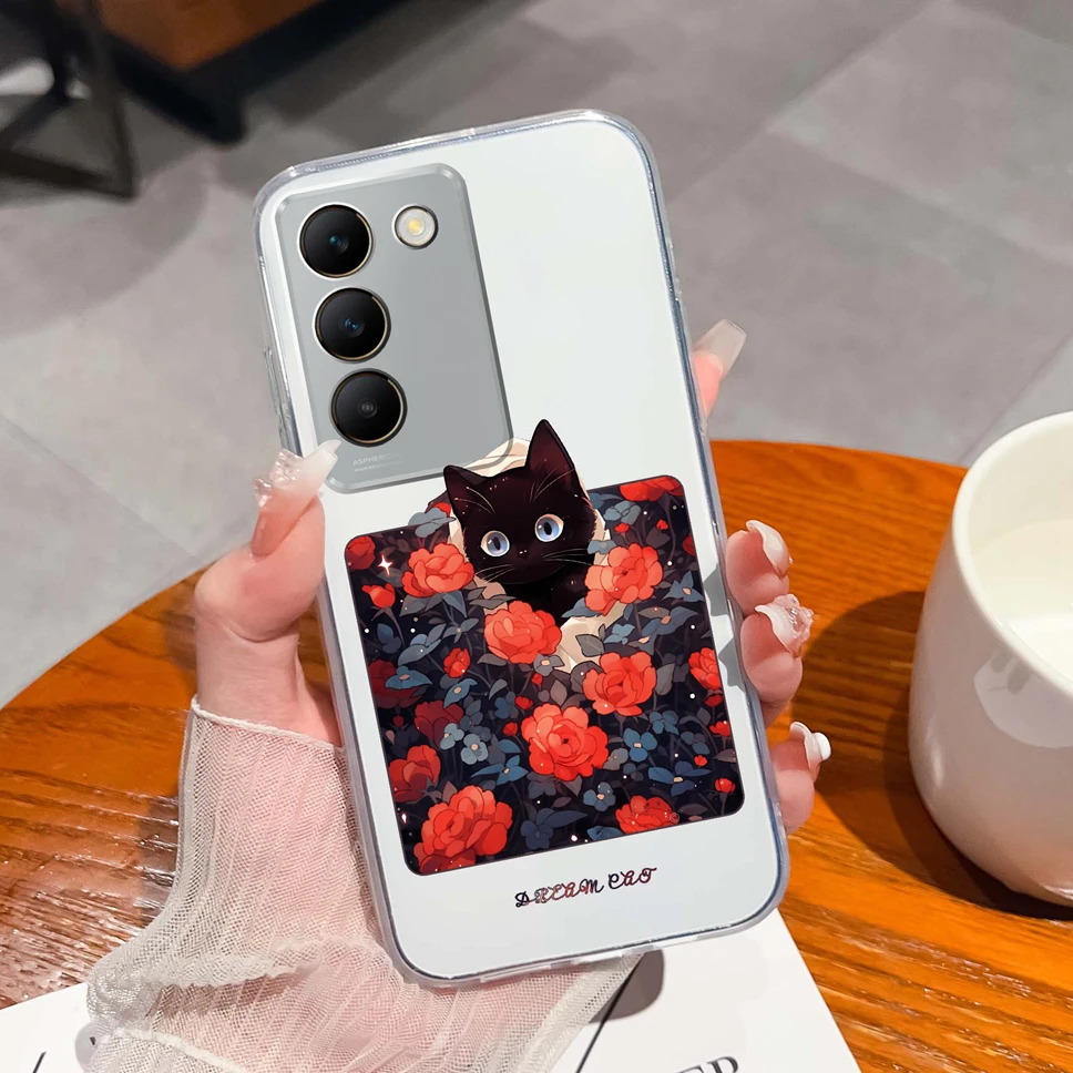 Floral Love Heart Clear Soft Silicone Shockproof Phone Case