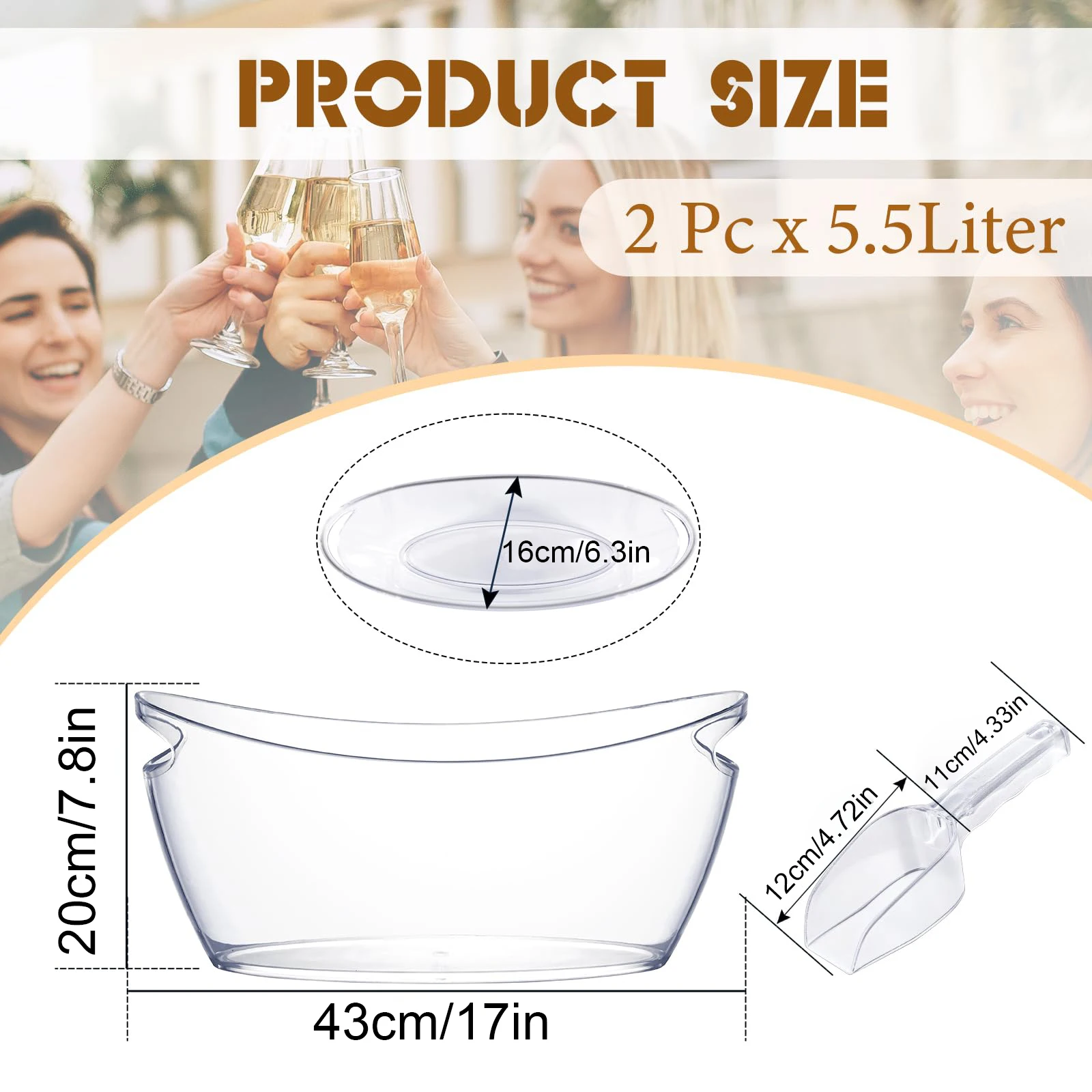1pcs Plastic Ice Bucket Ice Buckets For Parties Beverage Tub For Bucket Household Kitchen Bar Bottle Cooler Wine Ship Type NEW