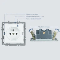 USB ซ็อกเก็ตผนัง1/2ปลั๊กเต้าเสียบสายไฟ16A ติดตั้ง EU สแควร์ Schuko สำหรับสมาร์ทโฟนแท็บเล็ต MP3สำนักงานห้องครัว 4