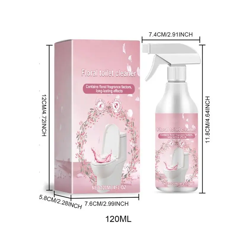Toilet Cleaner 120ml Toilet Bowl Freshener Liquid Floral Scent Cleaning Supplies For Bathrooms Showers Tubs