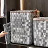 180L Storage Clothes Bins with Fabric Houndstooth Lids Container Organizers Saving Space Bags Quilt Wardrobe Bag Closet Handle 4