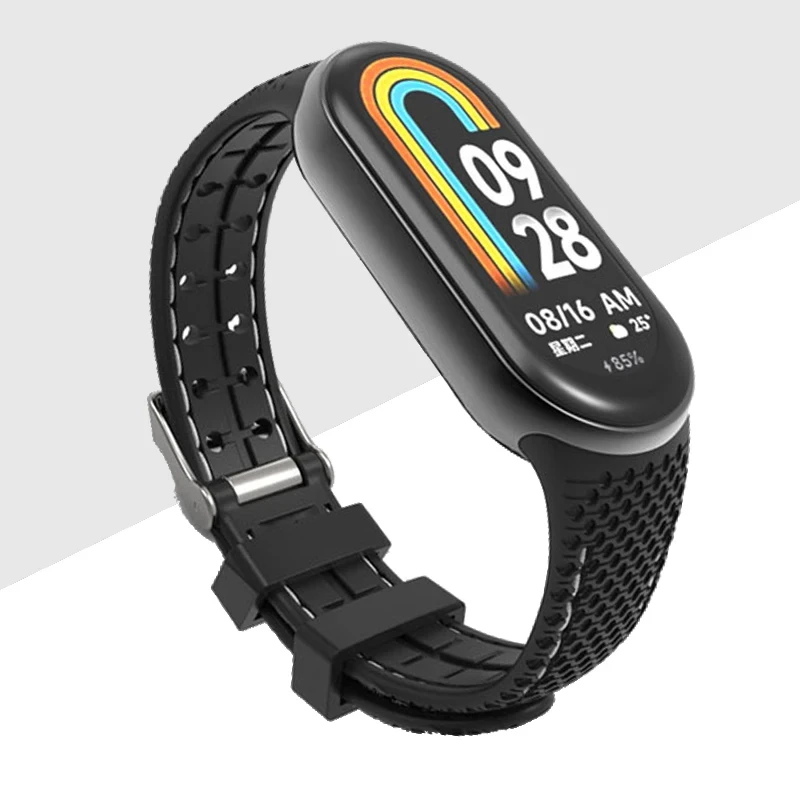 ตัวเลือกสินค้า สายรัดซิลิโคนสําหรับ Mi Band 8 9 สร้อยข้อมือยางเปลี่ยนสายนาฬิกาข้อมือ Smartwatch สร้อยข้อมือ Correa สําหรับ Xiao mi mi Band 8 สาย