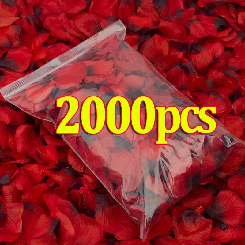 

100/2000PCS Artificial Rose Petals Multicolor Romantic Wedding Valentine's Day Scene Layout Supplies Reusable Simulation Decor