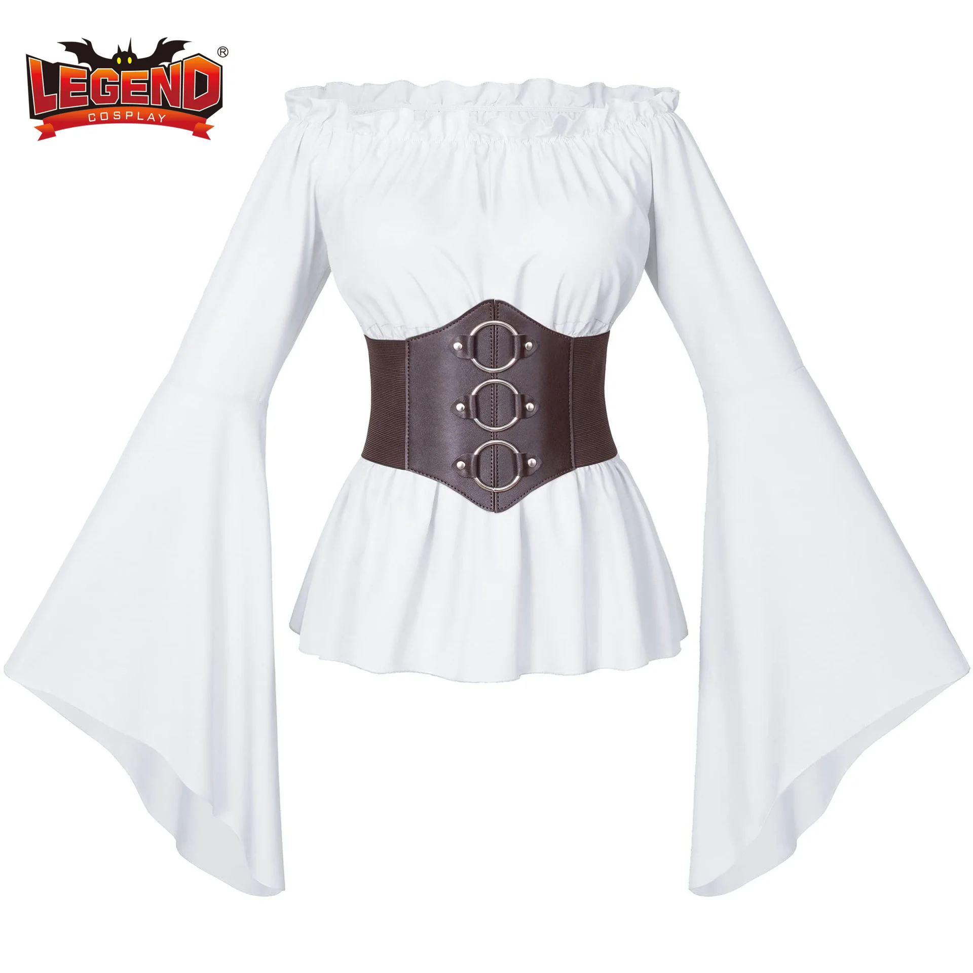 

Винтажный костюм для косплея эпохи средневековой викторианской эпохи, блузка с открытыми плечами и длинными рукавами, рубашка в стиле бохо, стимпанк, пиратский корсет, Топ