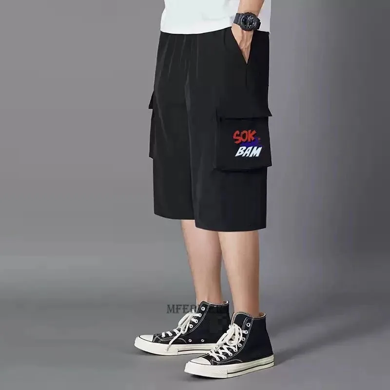 

summer men cargo shorts ice Breathable sports pockets plus size 6XL 7XL 8XL casual thin loose shorts out door elasticity shorts