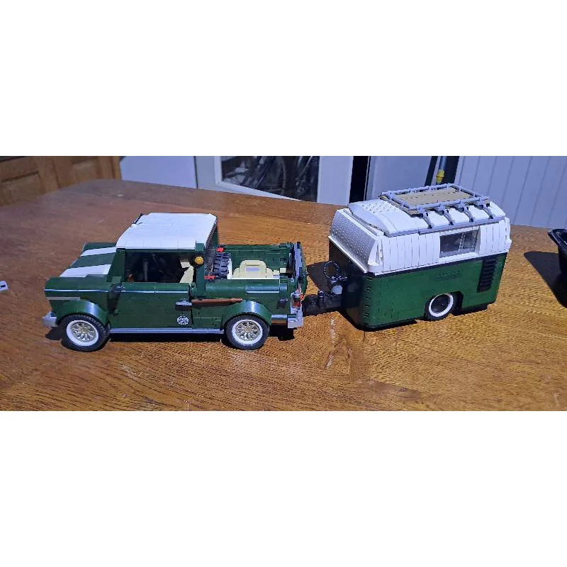 Mini Wohnwagen Moc Camper Van Trailer Classic Commemorare Rv Building Blocks Puzzle Assemblato Modello Fai Da Te Giocattolo Mattone Regalo Per Bambini