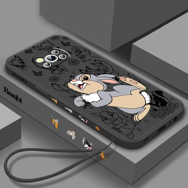 

Bambi Thumper Disney For Xiaomi Mi Poco X5 X4 X3 M5 M5S M4 M3 F5 F4 F3 F2 C40 Pro GT NFC 5G Liquid Left Rope Phone Case