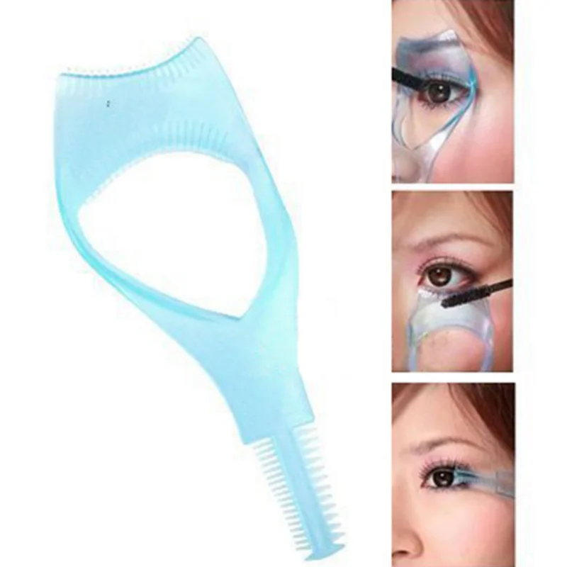 Mascara Applicator Tool Rose Makeup Mascara Shield Guard Eye Lash Curling Brush Curler Eye Stencils 3 in 1 Comb