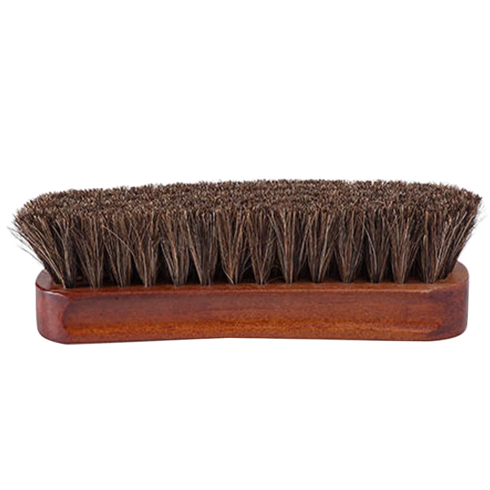 

Wooden Handle Horse Hair Clothes Brush Brush Shoes Shining Buffing Cleaning Brush Convenient Shoe Polishing Brush