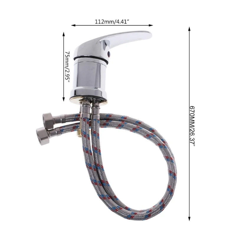 

50cm Zinc Alloy Hot & Cold Water Faucet Wash Hair Tap Mixing for Valve Beauty