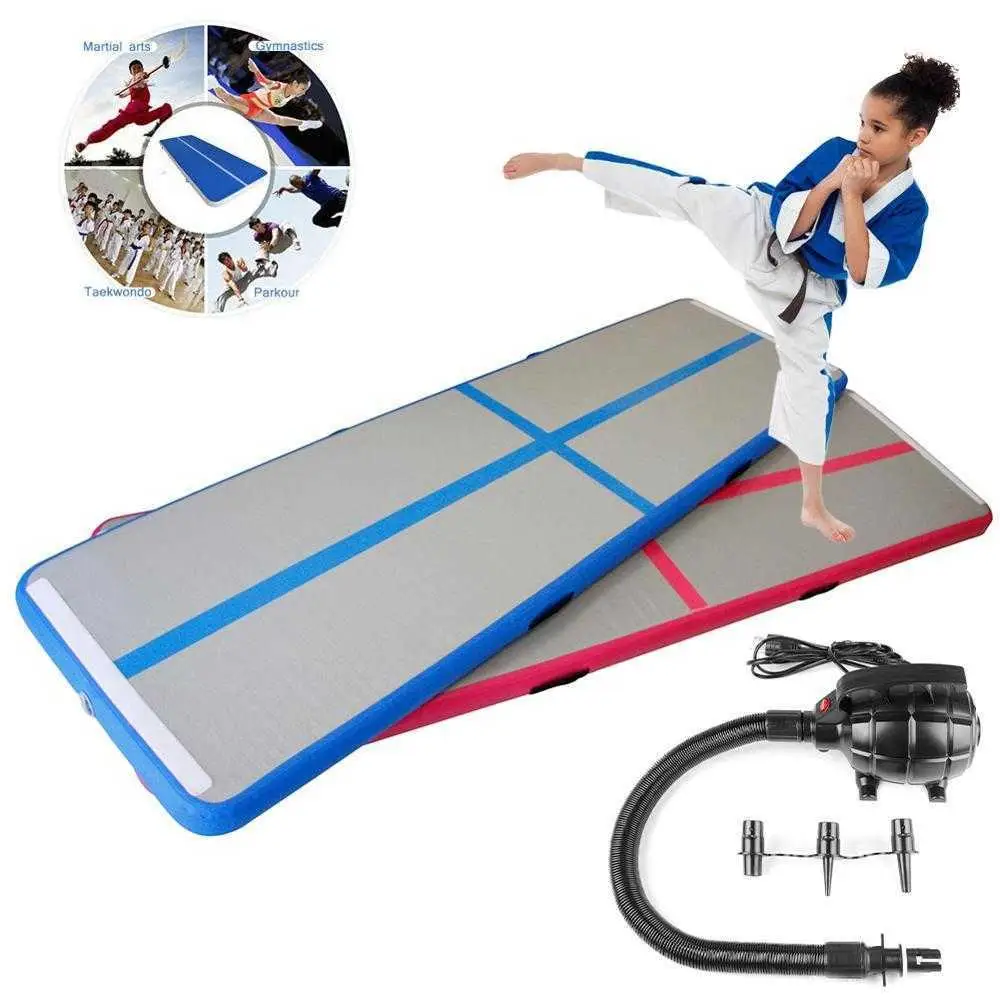 

Free Shipping 8/9/10m Inflatable Air Gymnastics Track Tumbling Mat, DWF Material Yoga Inflatable Airtrack with Electric Air Pump