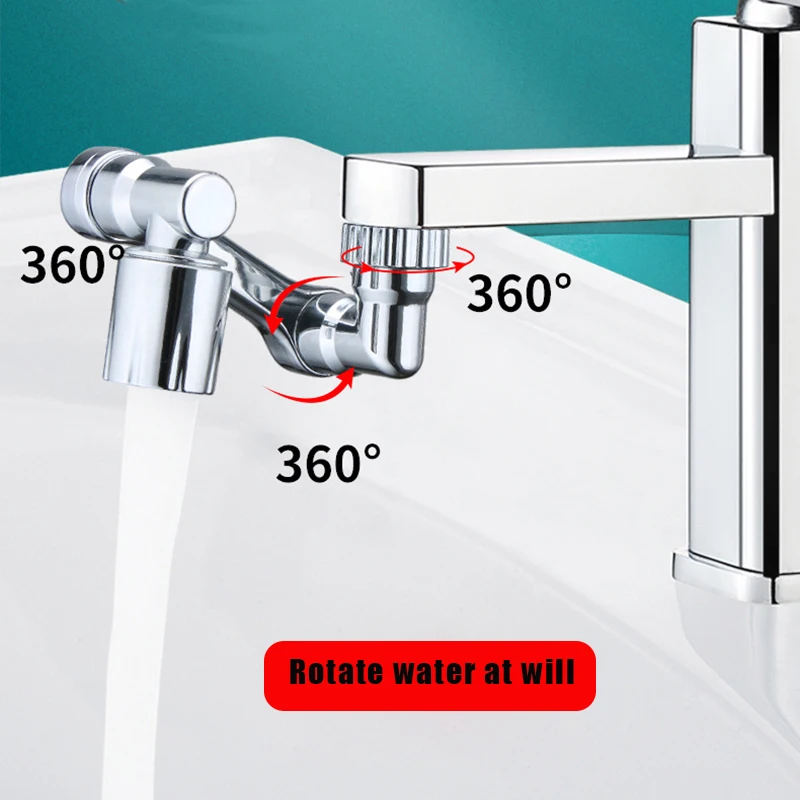 Rotating Faucet Extender,faucet Extender Multifunctional 1080° Swivel Extension Robotic Arm Sink Aerator for Kitchen/Bathroom 2