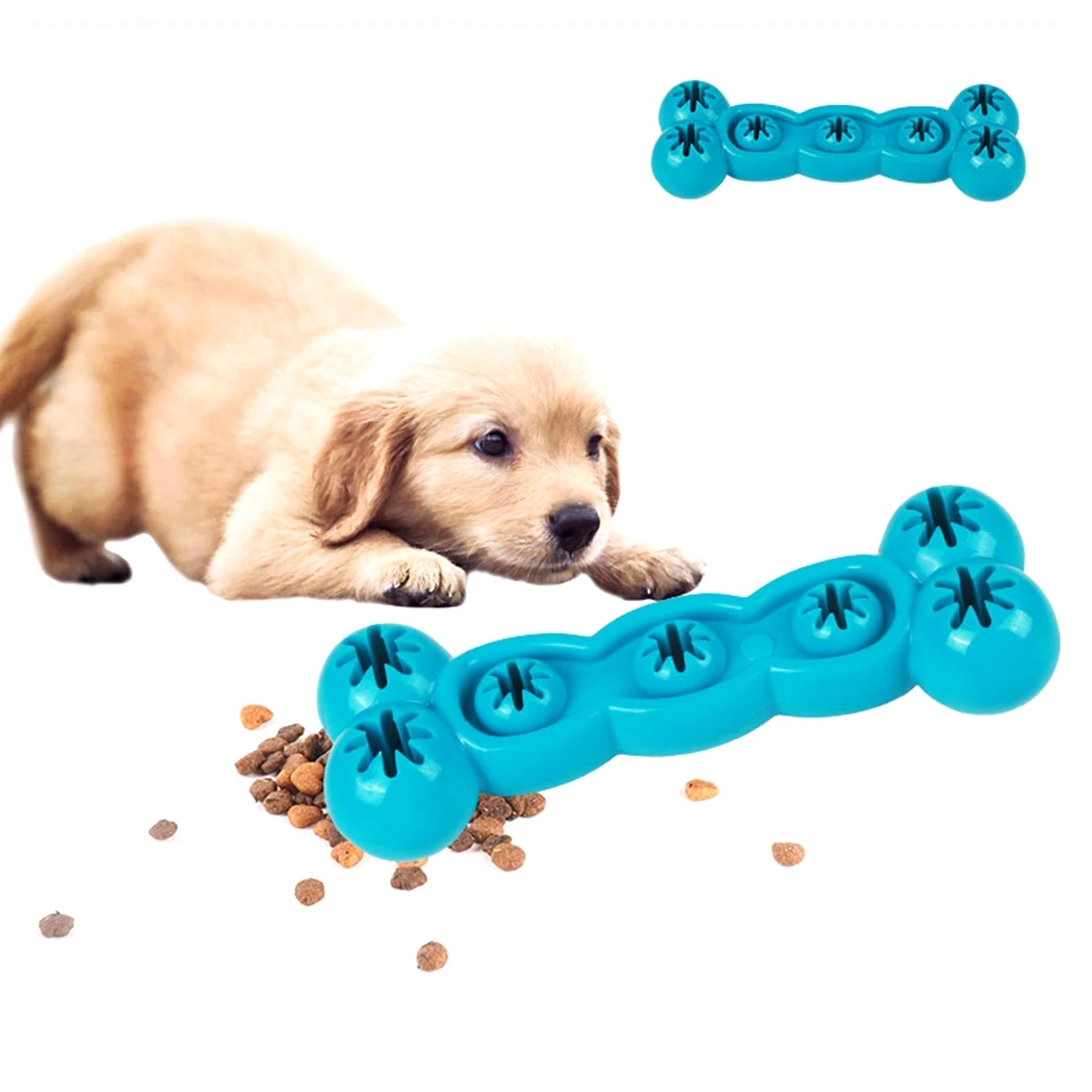 

Dog Puzzle Teething Toy Interactive Pet Treat Dispensing Toy Puppy Chew Toy Rubber Teeth Cleaning Toy Squeaking Rubber Dog Toy