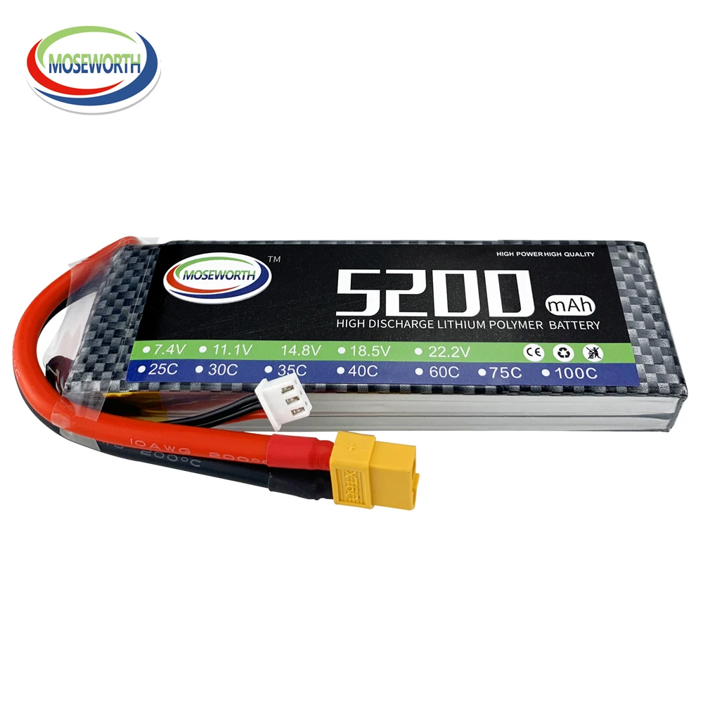 Vue latérale de la batterie drone 4200mAh haute décharge 25C-60C