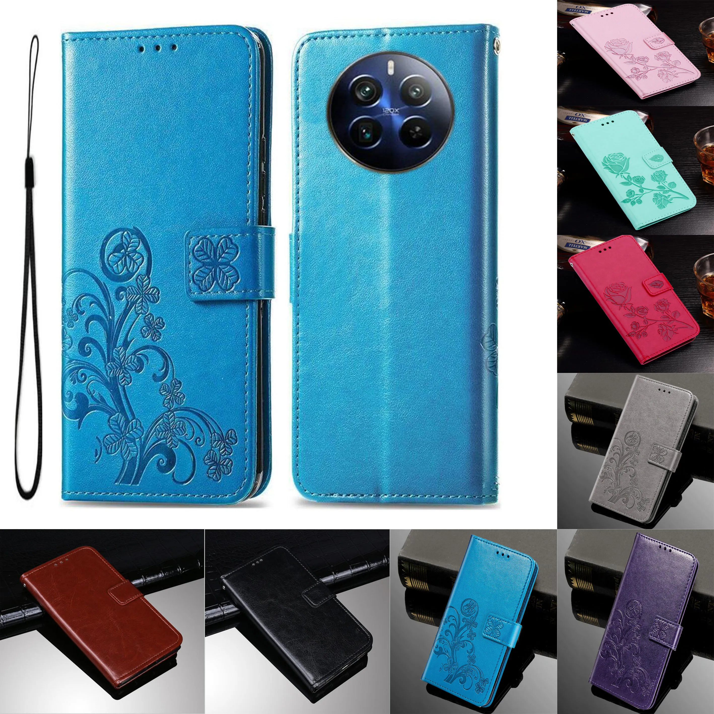 Leather Flip Wallet Phone Case Cover - Stylish Protective Book Design
