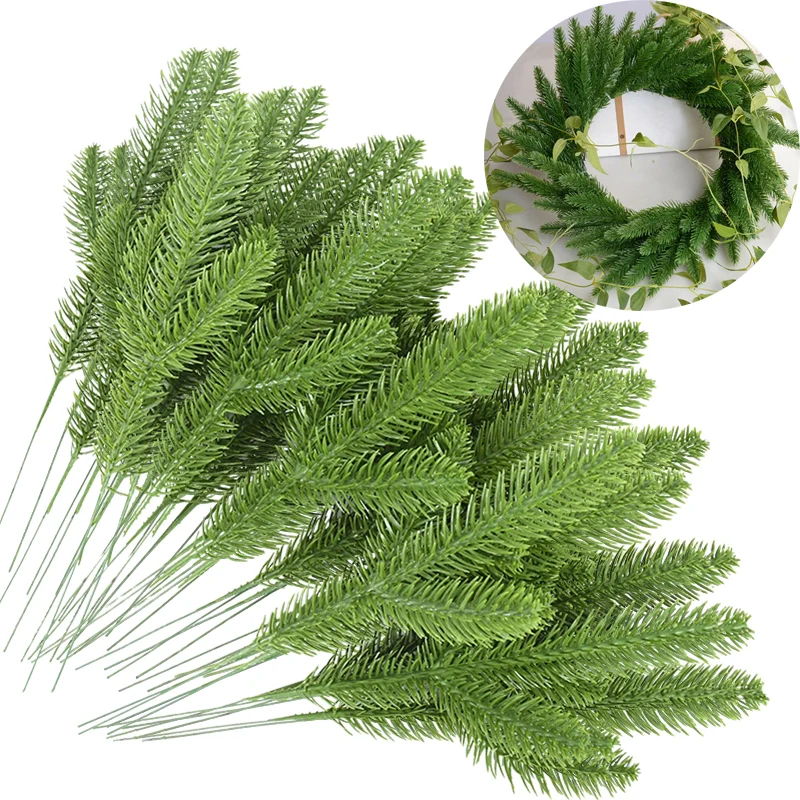 24 Ramas De Agujas De Pino Artificiales, Verde Completo | Envío Gratis