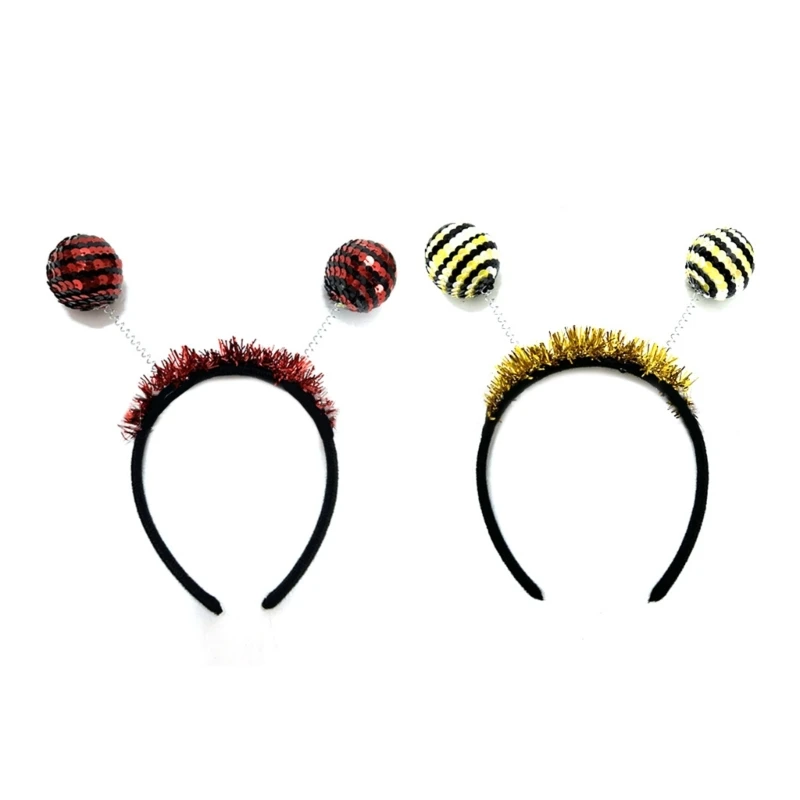 

Повязка на голову в форме пчелы/божьих коровок с блестками, повязка на голову в форме антенны для женщин, студентов, косплей, на